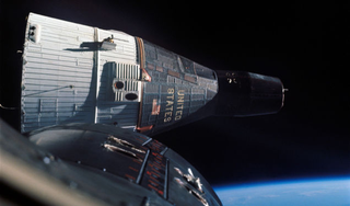 The Gemini 7 capsule, as seen from Gemini 6A